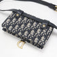 Dior Oblique Saddle Belt Pouch Canvas Body Bag - Navy