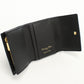 Dior Caro Hibiscus Calfskin Tri-fold Compact Wallet - Black