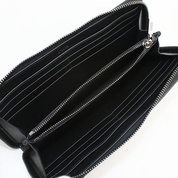 Dior CDアイコン ジップウォレット カーフスキン 長財布 ロングウォレット - ブラック