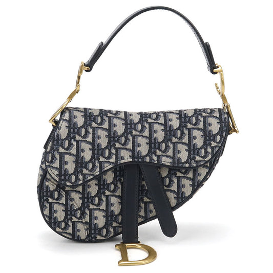 Dior サドル トロッター ディオール オブリーク ジャガード ハンドバッグ - ネイビー