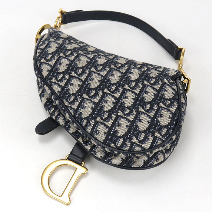 Dior サドル トロッター ディオール オブリーク ジャガード ハンドバッグ - ネイビー