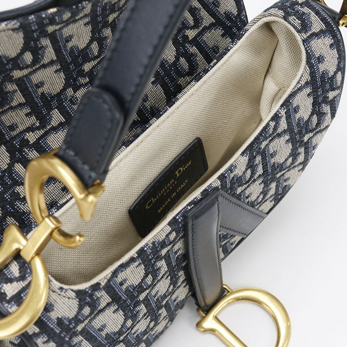 Dior サドル トロッター ディオール オブリーク ジャガード ハンドバッグ - ネイビー