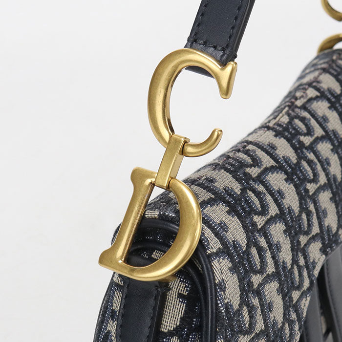 Dior サドル トロッター ディオール オブリーク ジャガード ハンドバッグ - ネイビー