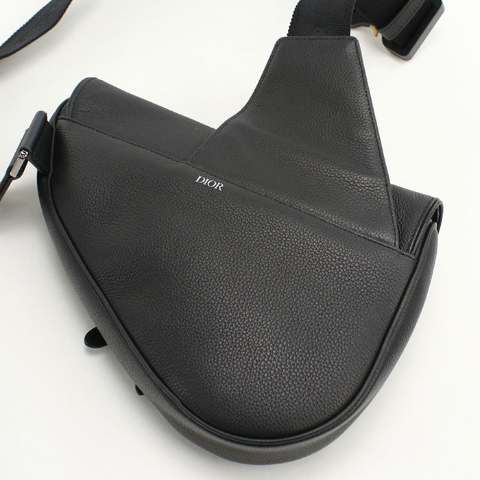 Dior ディオール バイ ERL サドル カーフスキン ボディバッグ - ブラック