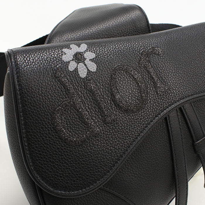 Dior ディオール バイ ERL サドル カーフスキン ボディバッグ - ブラック