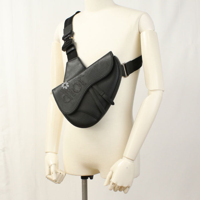 Dior ディオール バイ ERL サドル カーフスキン ボディバッグ - ブラック