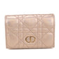 Dior Caro Glycine Calfskin Bifold Compact Wallet - Pink