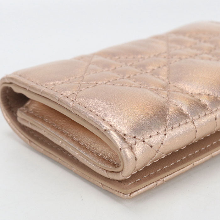 Dior Caro Glycine Calfskin Bifold Compact Wallet - Pink