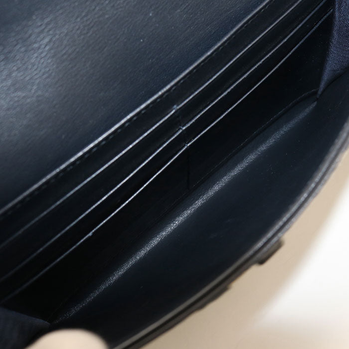 Dior サドル チェーンポーチ スモール ディオールオブリーク チェーンウォレット - ネイビー