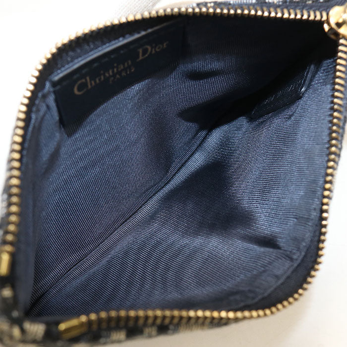 Dior サドル チェーンポーチ スモール ディオールオブリーク チェーンウォレット - ネイビー