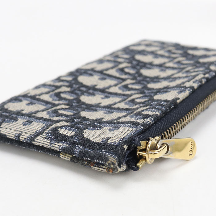 Dior サドル チェーンポーチ スモール ディオールオブリーク チェーンウォレット - ネイビー