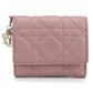 Dior Lady Dior Lotus Wallet Lambskin Tri-fold Compact Wallet - Pink