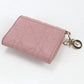 Dior Lady Dior Lotus Wallet Lambskin Tri-fold Compact Wallet - Pink
