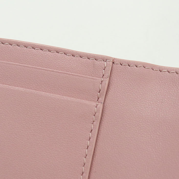 Dior Lady Dior Lotus Wallet Lambskin Tri-fold Compact Wallet - Pink
