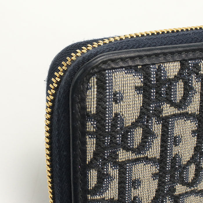 Dior 30モンテーニュ ヴォワヤジュール ディオールオブリーク ジャカード 長財布 ロングウォレット - ネイビー