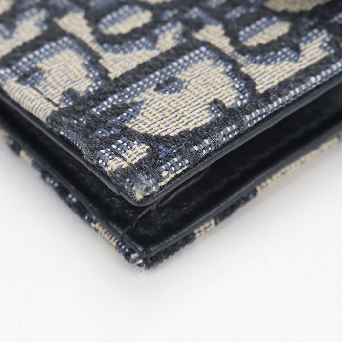 Dior サドル ブルーム ディオールオブリーク ジャカード カードケース - ネイビー