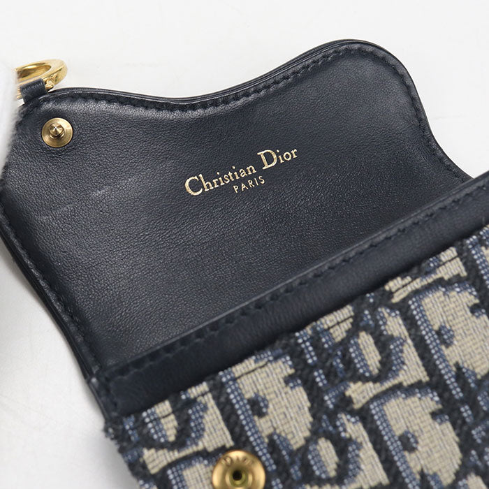 Dior サドル ブルーム ディオールオブリーク ジャカード カードケース - ネイビー