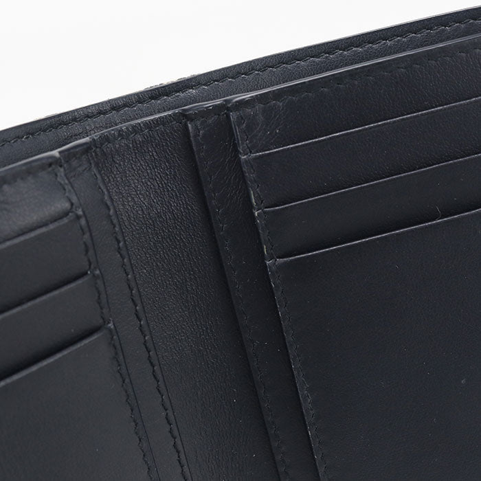 Dior 30 モンテーニュ ダリア ディオールオブリーク ジャガード 二つ折り財布 コンパクトウォレット - ネイビー