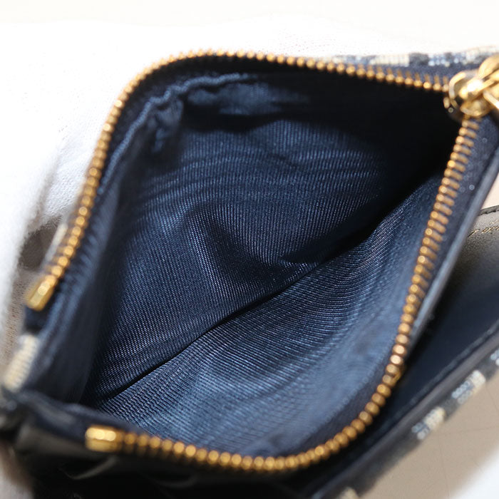 Dior 30 モンテーニュ ダリア ディオールオブリーク ジャガード 二つ折り財布 コンパクトウォレット - ネイビー