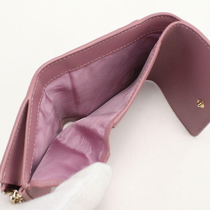 Dior 30 モンテーニュ ロータスウォレット カーフスキン 三つ折り財布 コンパクトウォレット - パープル