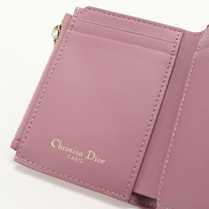 Dior 30 モンテーニュ ロータスウォレット カーフスキン 三つ折り財布 コンパクトウォレット - パープル