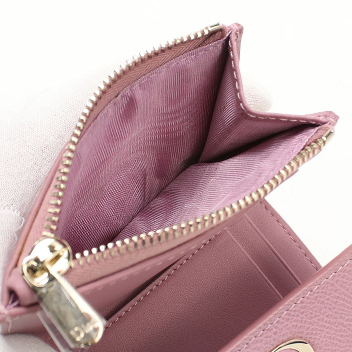 Dior 30 モンテーニュ ロータスウォレット カーフスキン 三つ折り財布 コンパクトウォレット - パープル