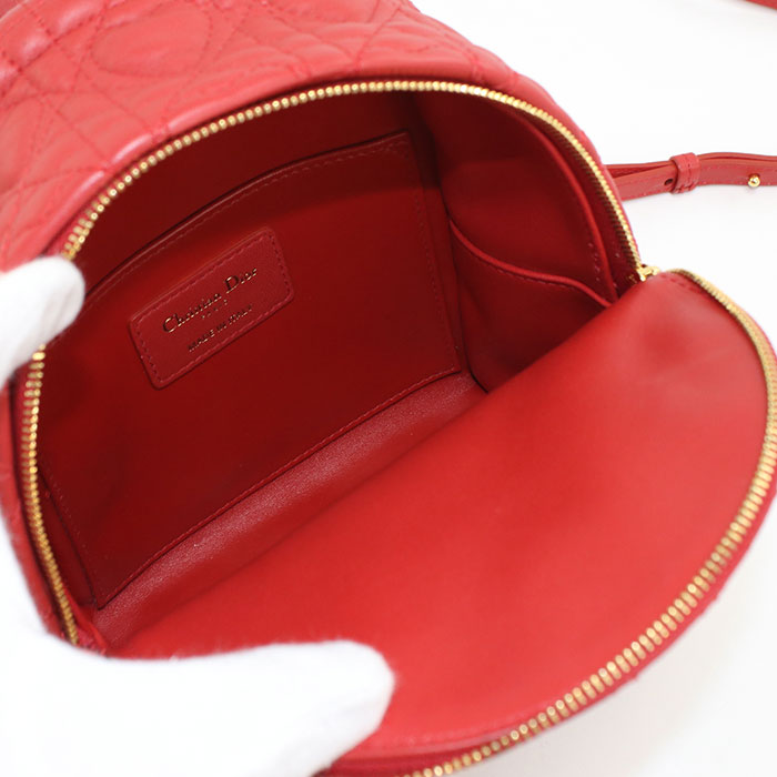 Dior Caro Lambskin Backpack - Red