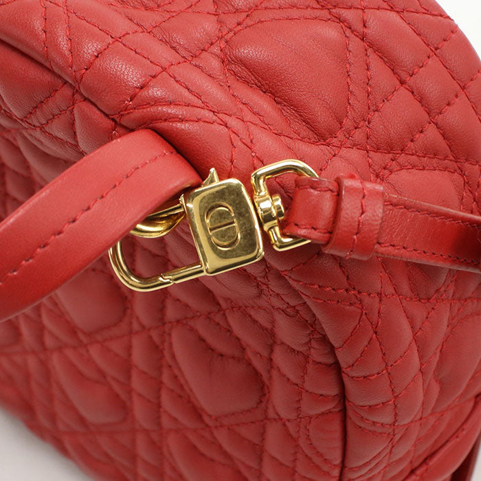 Dior Caro Lambskin Backpack - Red