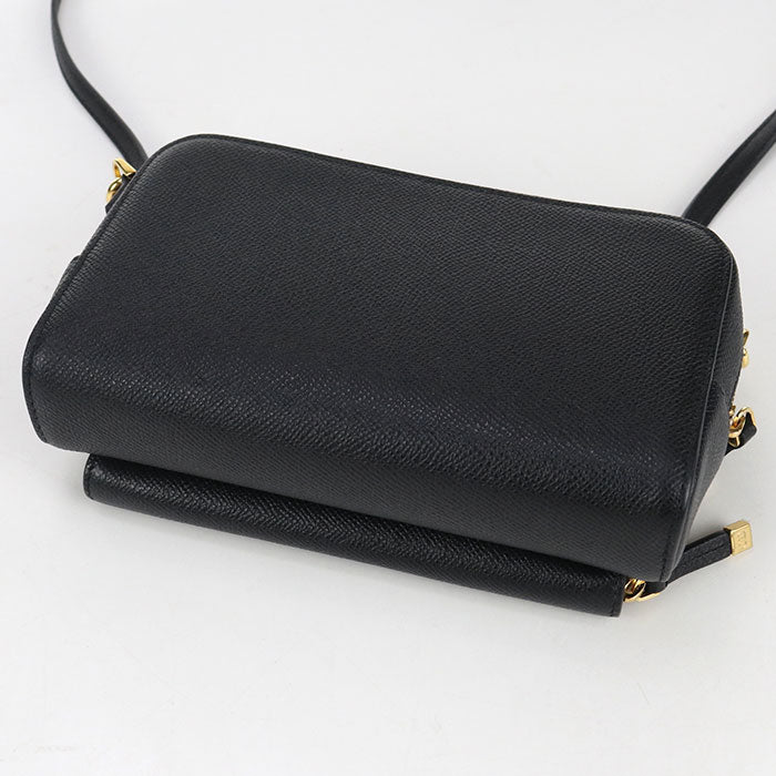 Dior Caro Double Pouch Calfskin Shoulder Bag - Black