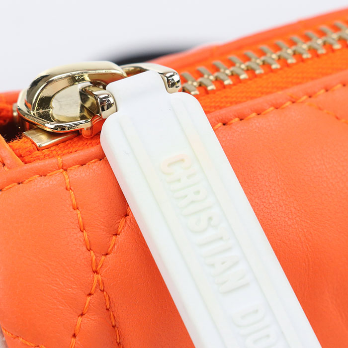 Dior スモール ホーボー ラムスキン ハンドバッグ ショルダーバッグ - オレンジ