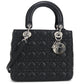 Dior Lady Dior Medium Lambskin Handbag/Shoulder Bag - Black