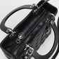 Dior Lady Dior Medium Lambskin Handbag/Shoulder Bag - Black