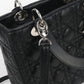 Dior Lady Dior Medium Lambskin Handbag/Shoulder Bag - Black