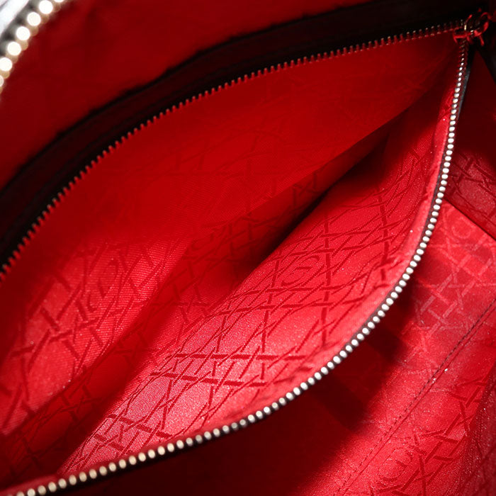 Dior レディディオール ラージ ラムスキン ハンドバッグ ショルダーバッグ - ブラック