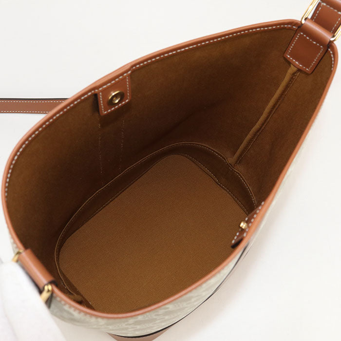 CELINE スモール バケット トリオンフキャンバス ショルダーバッグ - ベージュ