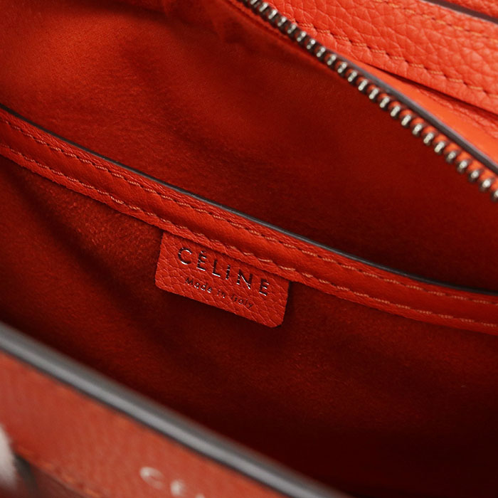 CELINE ラゲージ ナノ カーフ ハンドバッグ ショルダーバッグ - レッド