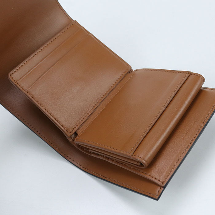 CELINE Triomphe Canvas Small Trifold Wallet in PVC - Brown