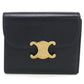 CELINE Triomphe Small Flap Wallet in Calfskin - Black