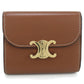 CELINE Triomphe Small Flap Wallet in Calfskin - Brown