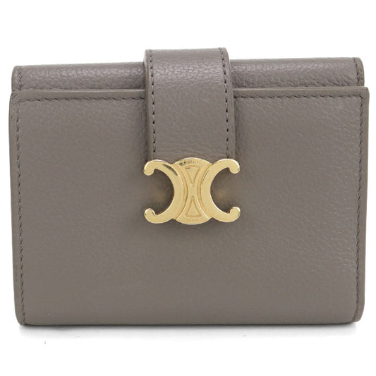 CELINE Fine Strap Wallet Calfskin Tri-fold Compact Wallet - Gray