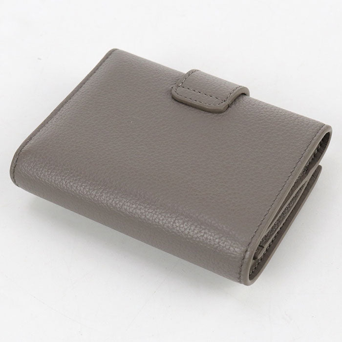 CELINE Fine Strap Wallet Calfskin Tri-fold Compact Wallet - Gray