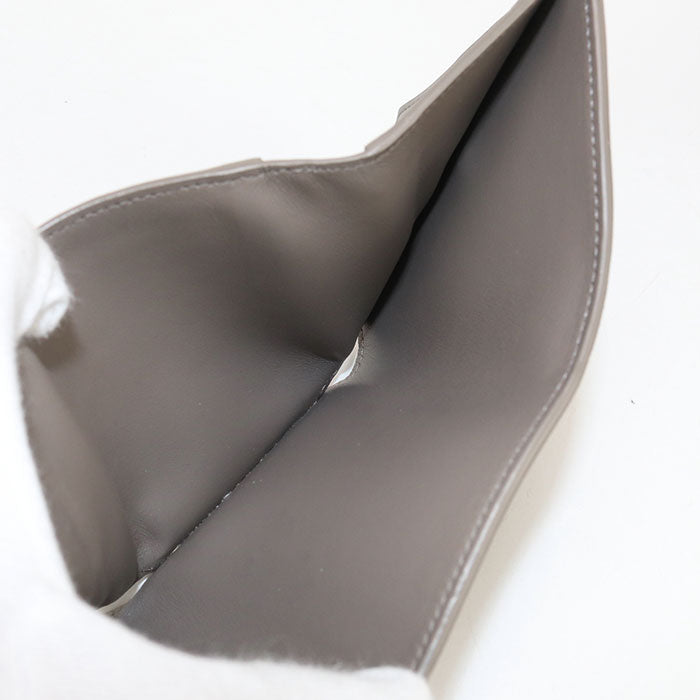 CELINE Fine Strap Wallet Calfskin Tri-fold Compact Wallet - Gray