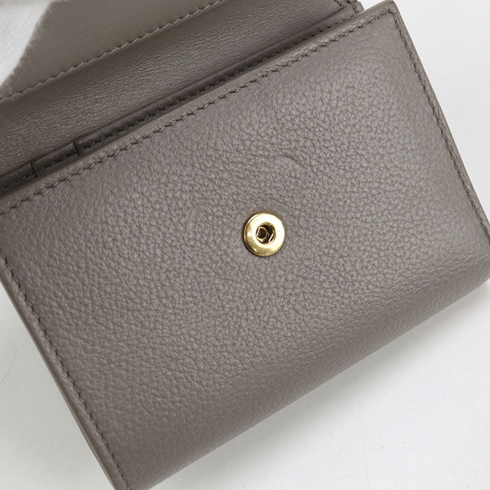 CELINE Fine Strap Wallet Calfskin Tri-fold Compact Wallet - Gray