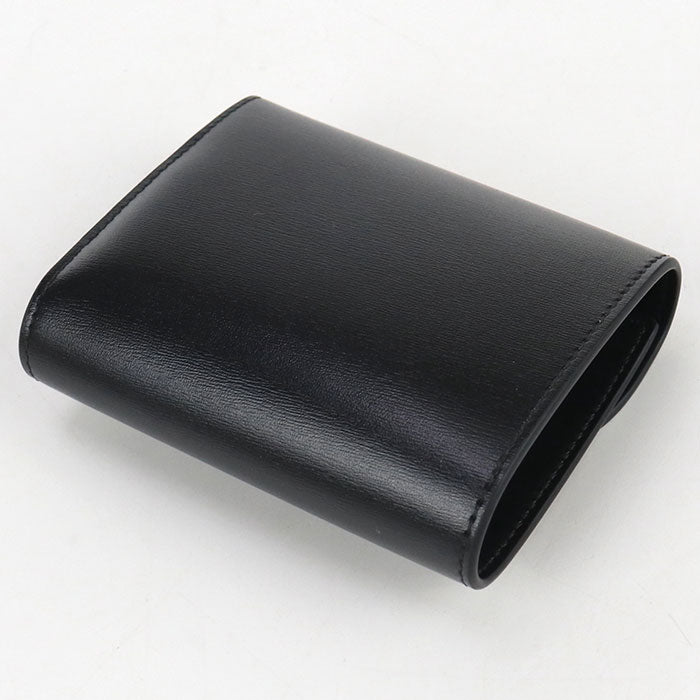CELINE Triomphe Calfskin Tri-fold Compact Wallet - Black