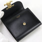 CELINE Triomphe Calfskin Tri-fold Compact Wallet - Black