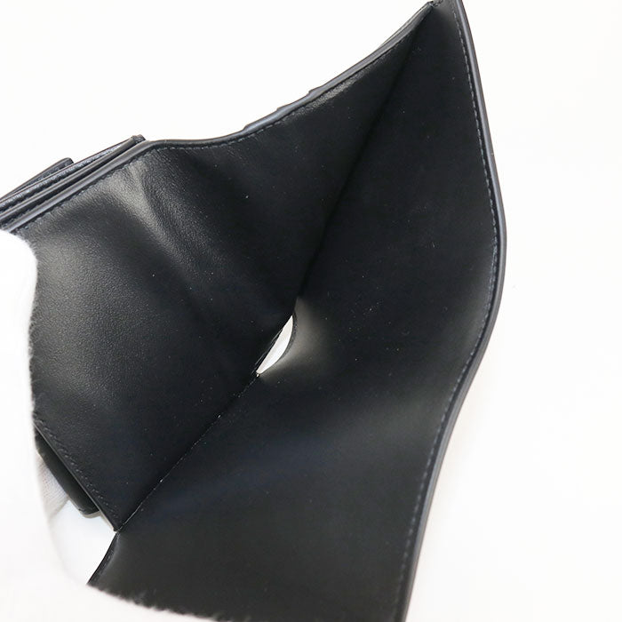 CELINE Triomphe Calfskin Tri-fold Compact Wallet - Black