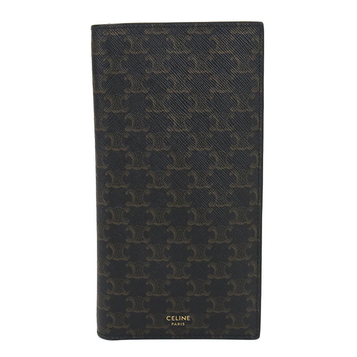 CELINE Triomphe Canvas PVC Bifold Long Wallet - Brown