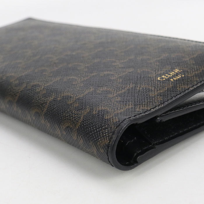 CELINE Triomphe Canvas PVC Bifold Long Wallet - Brown