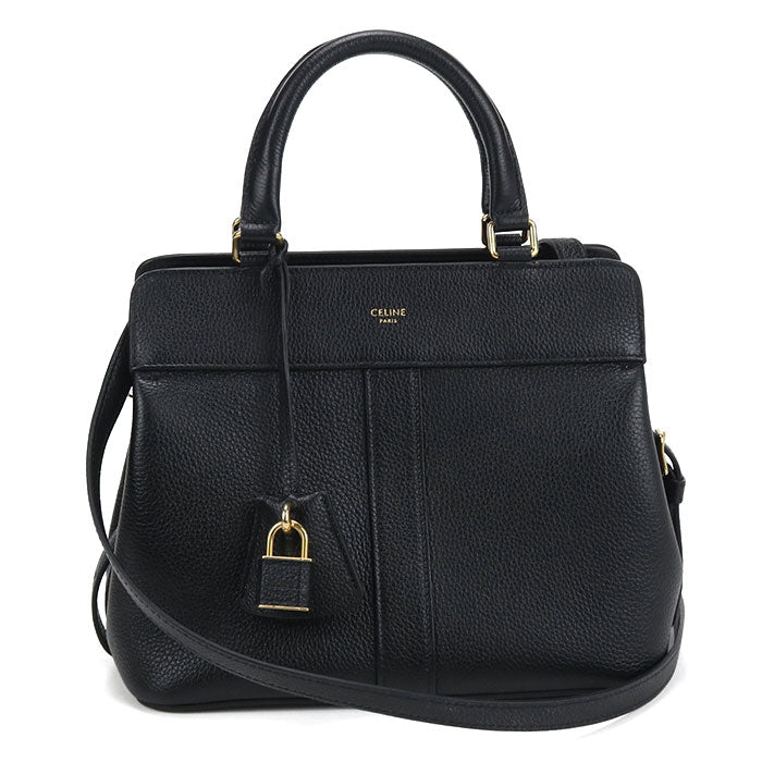CELINE Small Cabas de France Calfskin Handbag/Shoulder Bag - Black