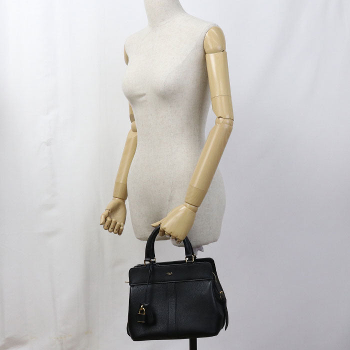 CELINE Small Cabas de France Calfskin Handbag/Shoulder Bag - Black